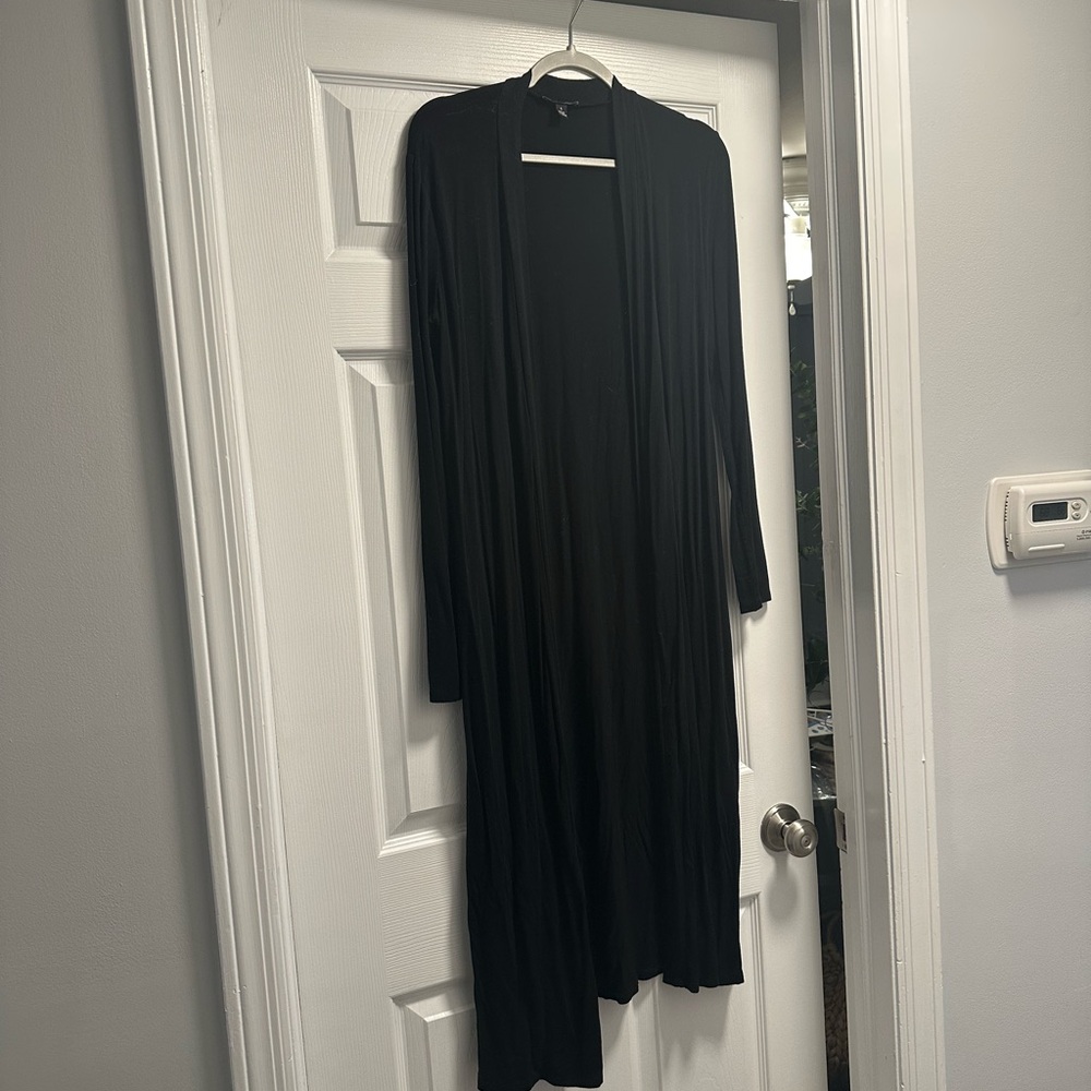 Black Long Open Cardigan
